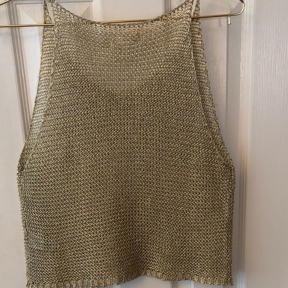 Revolve Metallic Gold Tank Top - Picture 5 of 5
